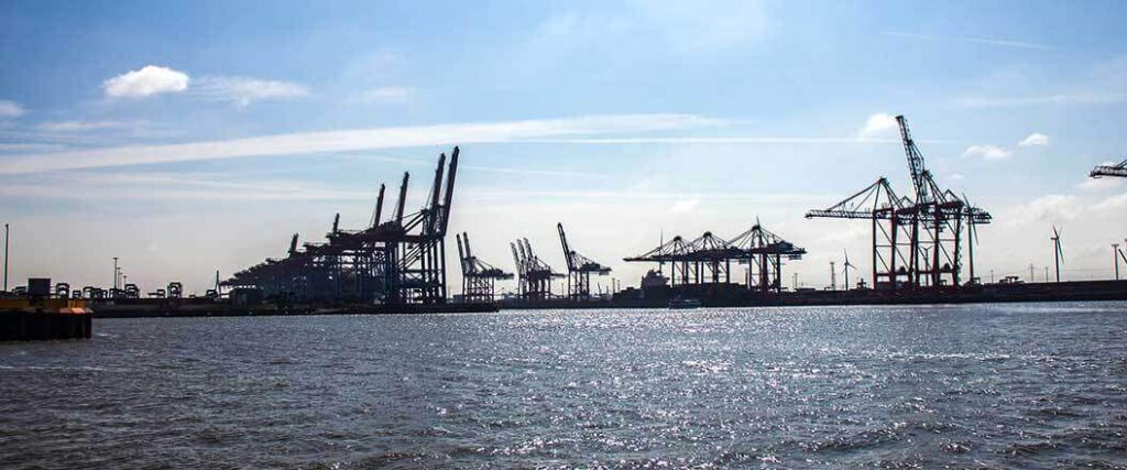 Cranes used in ocean port transloading